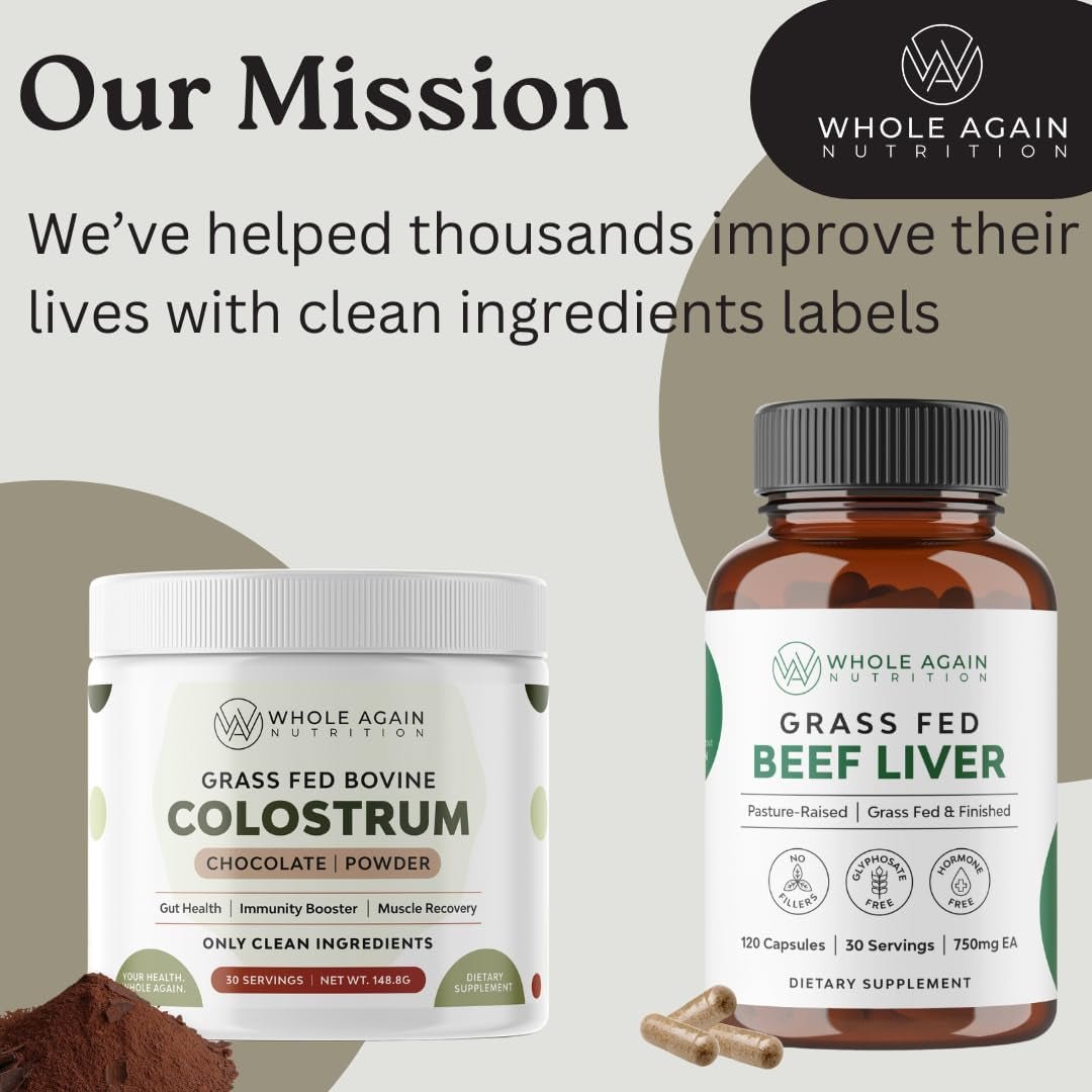 Grass Fed Beef Liver Capsules - 100% Pasture Raised (120 Count/3,000Mg Serving ) - Suppviv