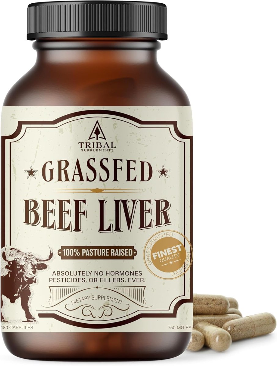 Grass Fed Beef Liver Capsules, 180 Freeze Dried Liver Pills (3000 Mg) - Suppviv