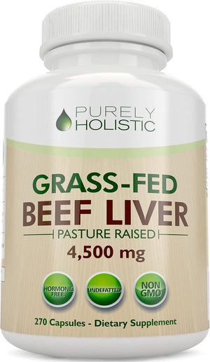 Grass Fed Beef Liver Capsules 4500Mg - 270 Capsules - Suppviv