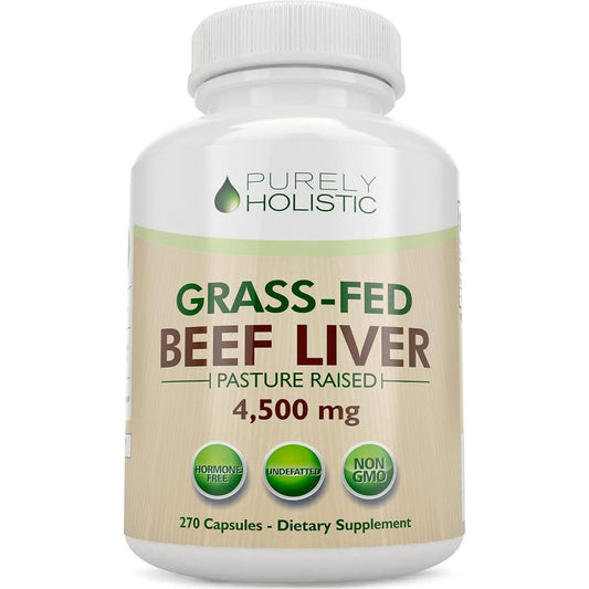 Grass Fed Beef Liver Capsules 4500Mg - 270 Capsules - Suppviv