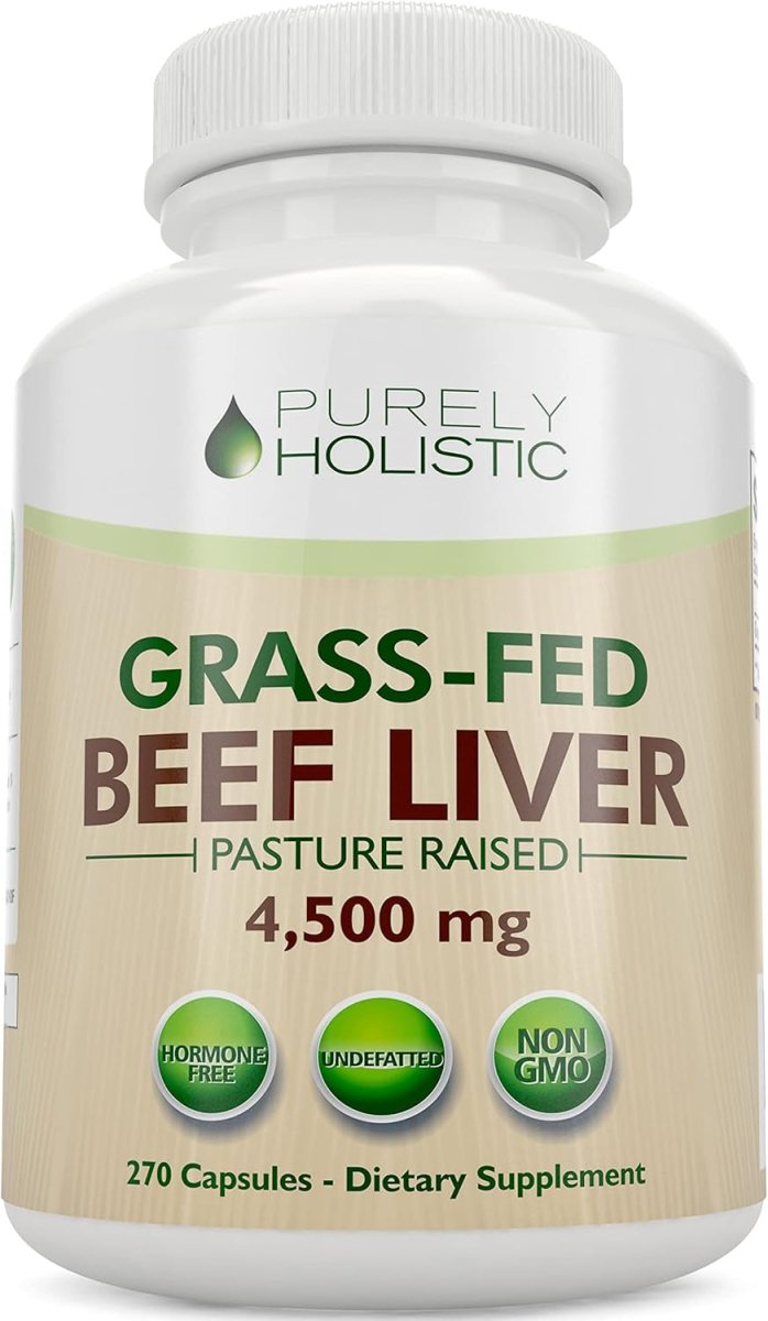 Grass Fed Beef Liver Capsules 4500Mg - 270 Capsules - Suppviv