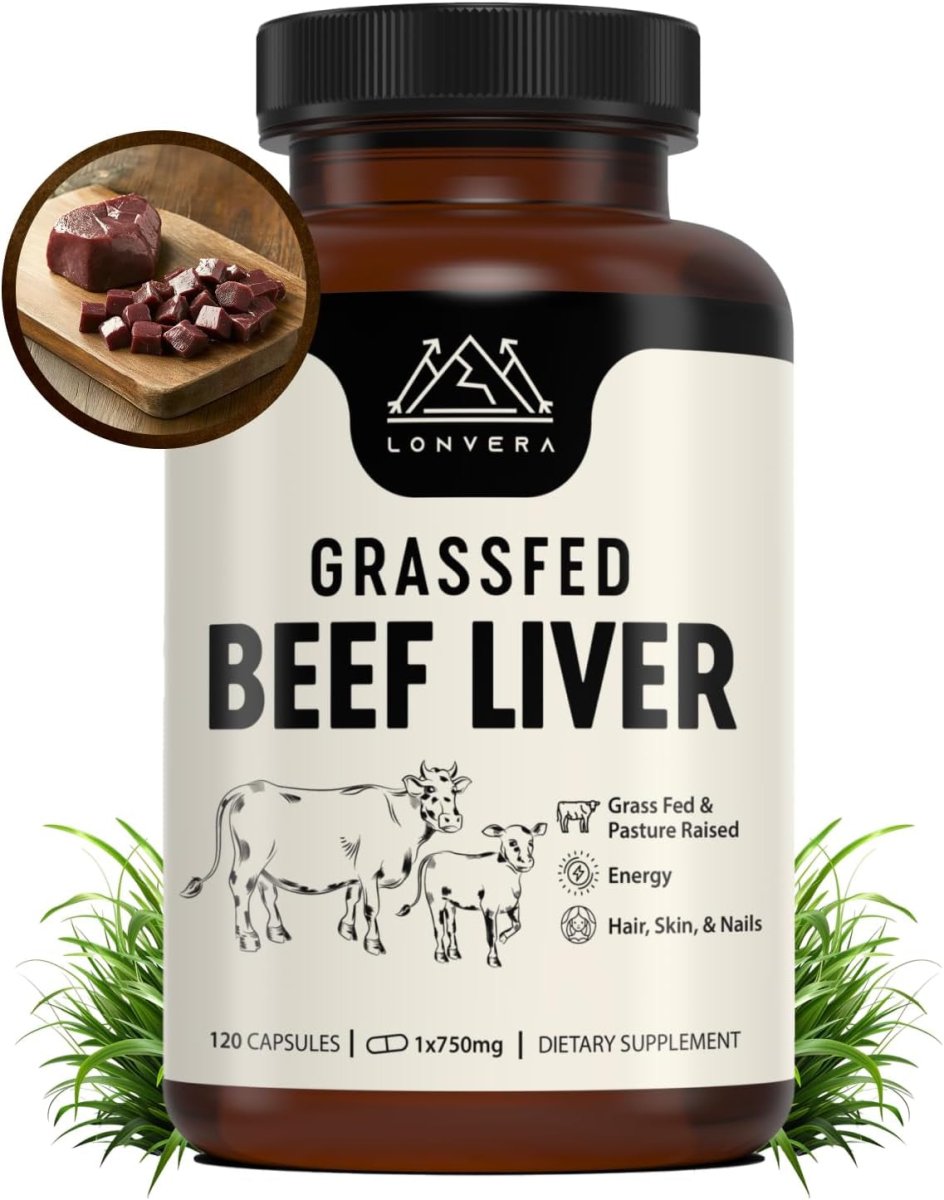 Grass Fed Beef Liver Capsules - Dessicated Liver Supplement 3000 Mg - 120 Count - Suppviv