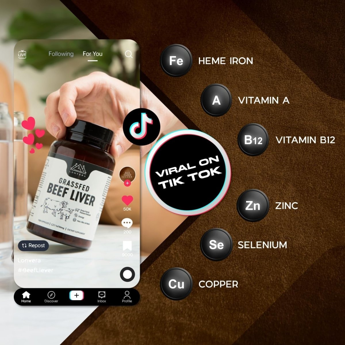 Grass Fed Beef Liver Capsules - Dessicated Liver Supplement 3000 Mg - 120 Count - Suppviv