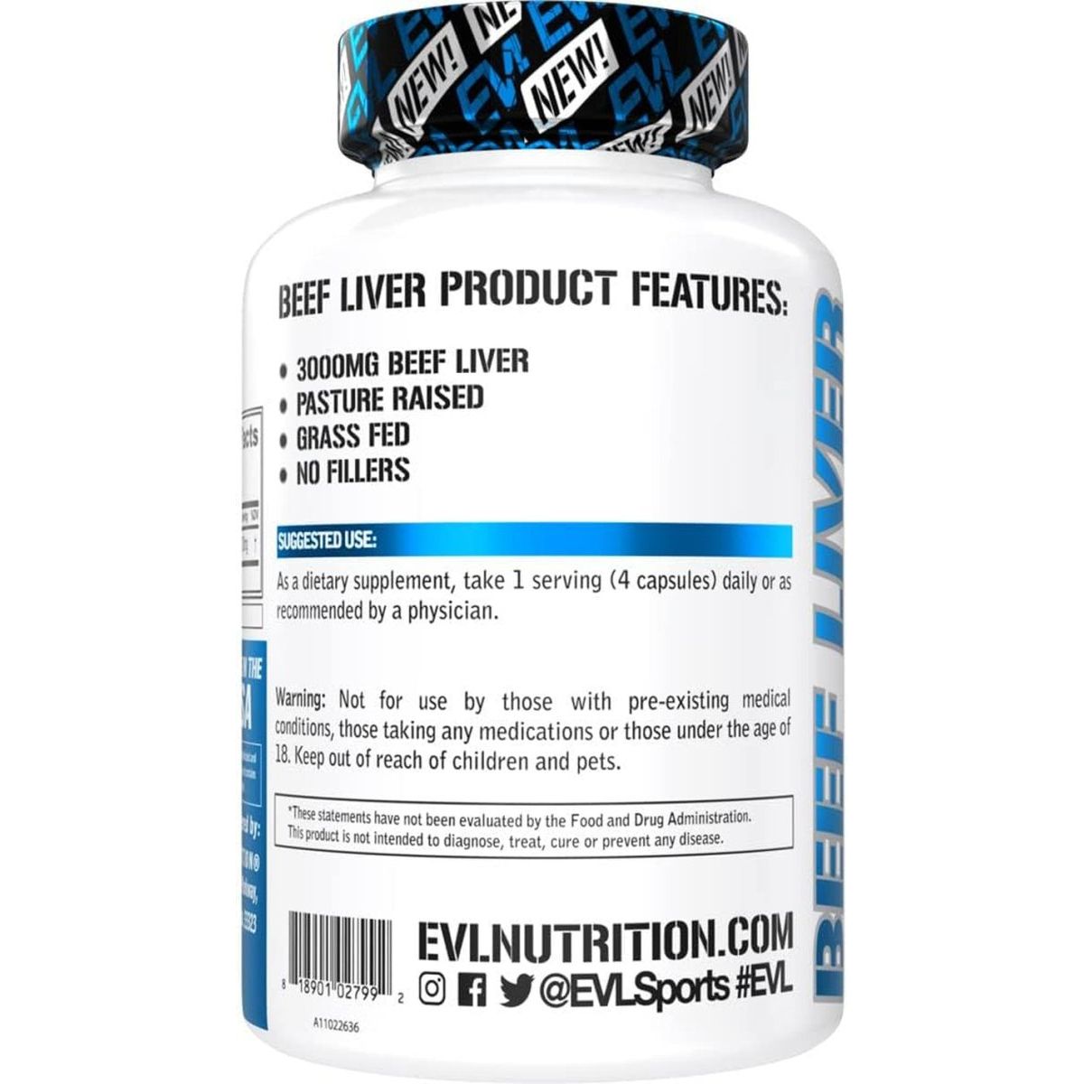 Grass Fed Beef Liver Capsules - Pasture Raised Desiccated 3000Mg (30 Servings) - Suppviv