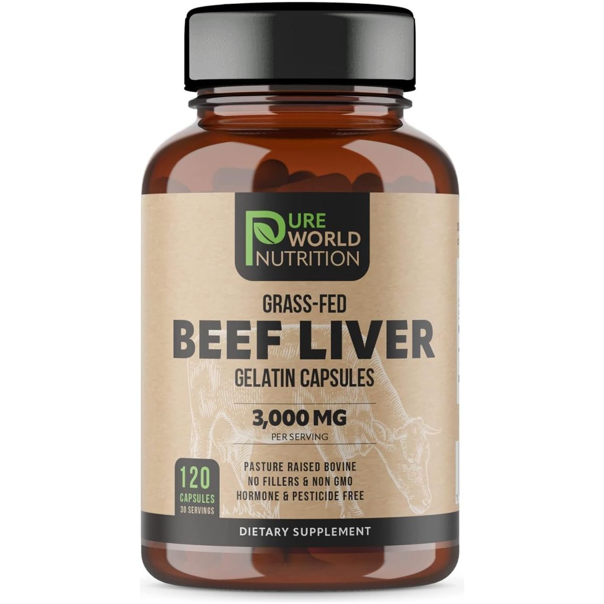 Grass Fed Beef Liver Capsules Supports Energy Production, Aids Full Body Wellness - Suppviv