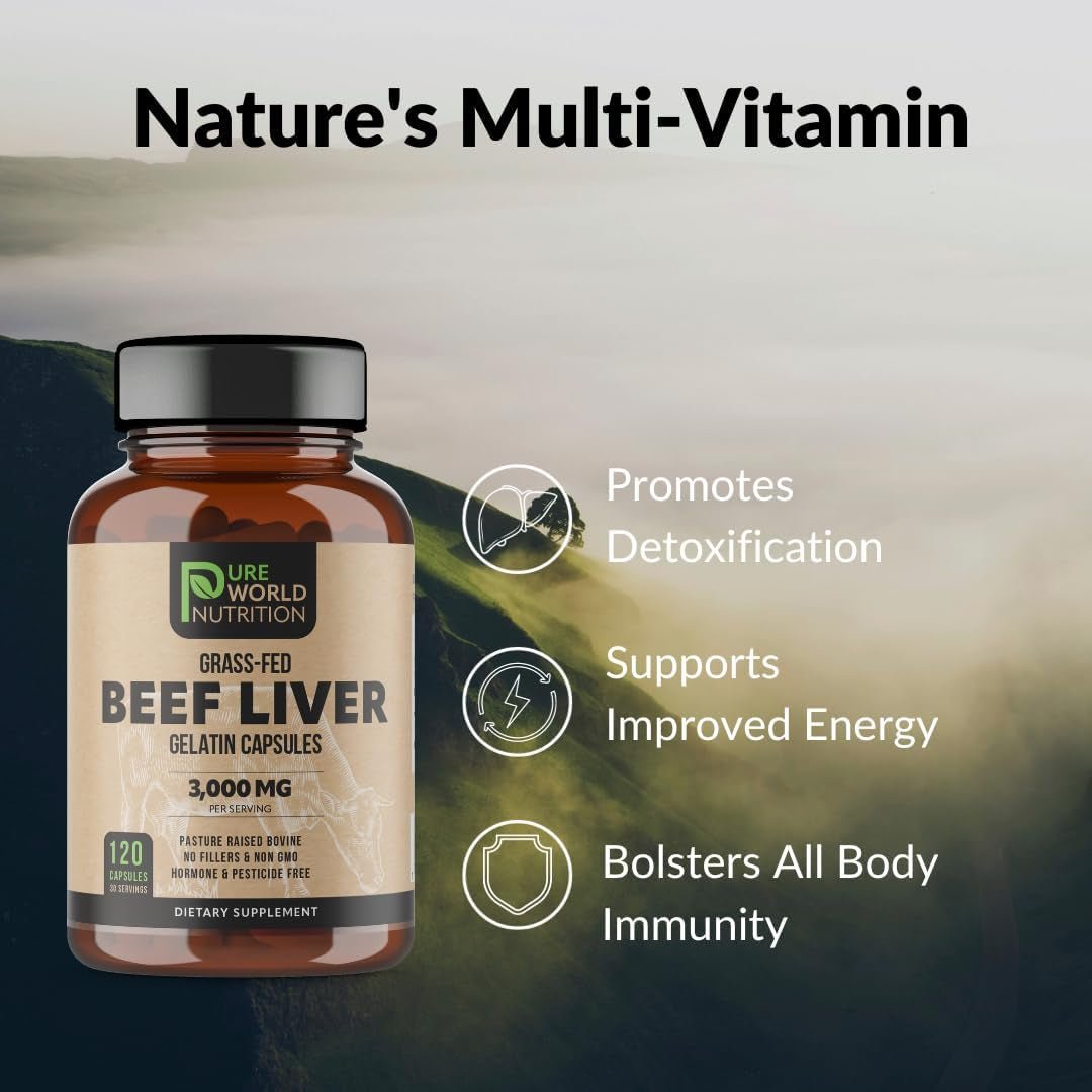 Grass Fed Beef Liver Capsules Supports Energy Production, Aids Full Body Wellness - Suppviv