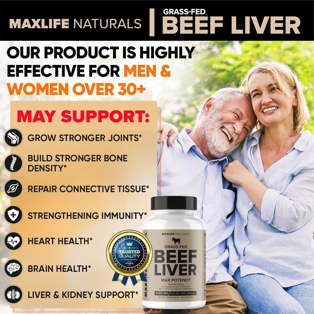 Grass Fed Beef Liver (Desiccated) 3200Mg - Beef Liver Supplement - Suppviv