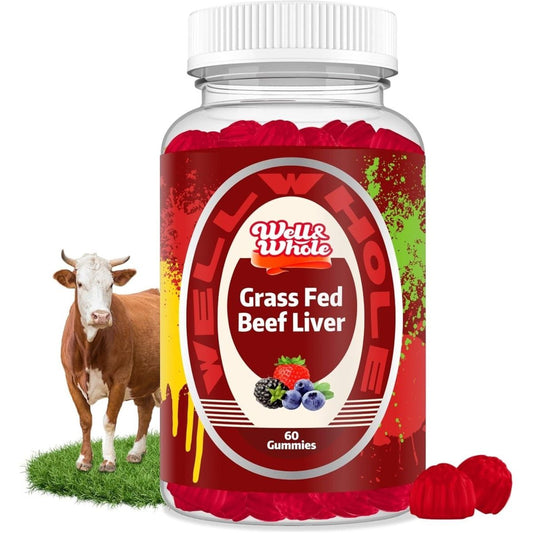 Grass Fed Beef Liver Gummies, Non GMO, Gluten Free, 60 Counts - Suppviv