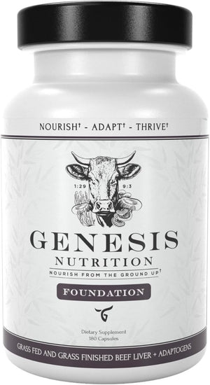 Grass Fed Beef Liver with Reishi & Cordyceps Mushroom, Ginseng, Rhodiola - 4500Mg (180 Capsules) - Suppviv