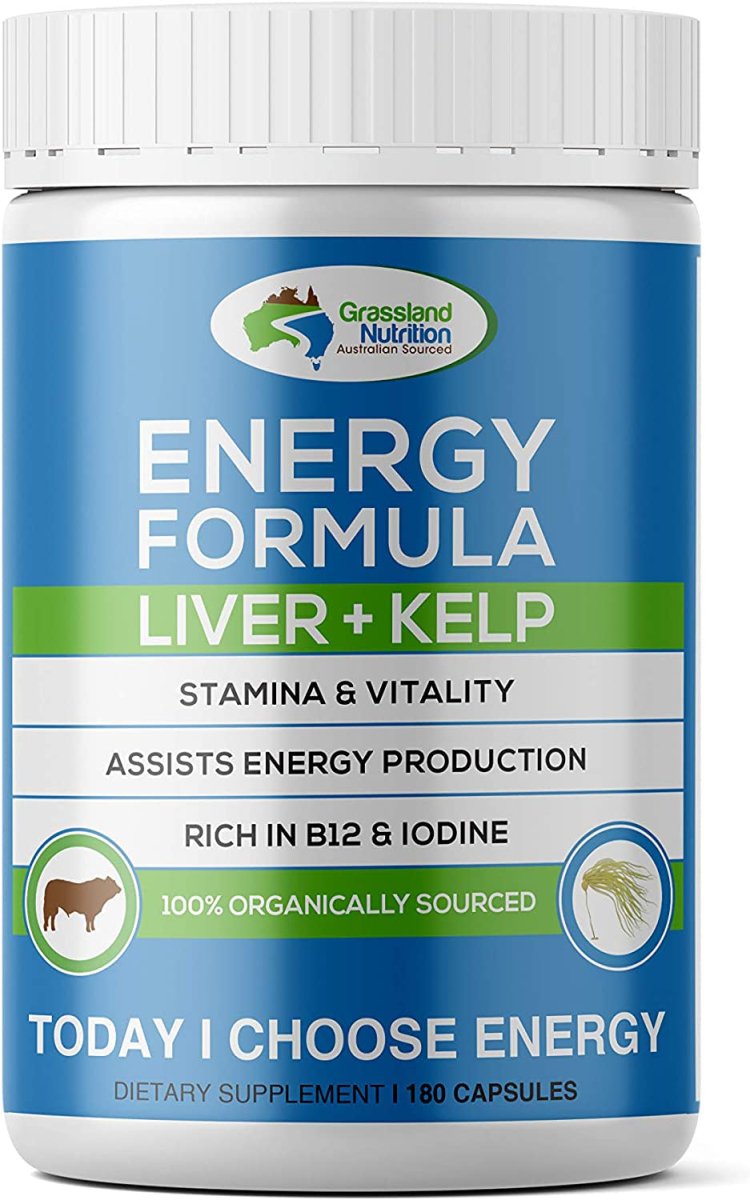 Grass Fed Beef Liver with Wild Harvested Kelp 100% Organically/Halal (180 Capsules) - Suppviv