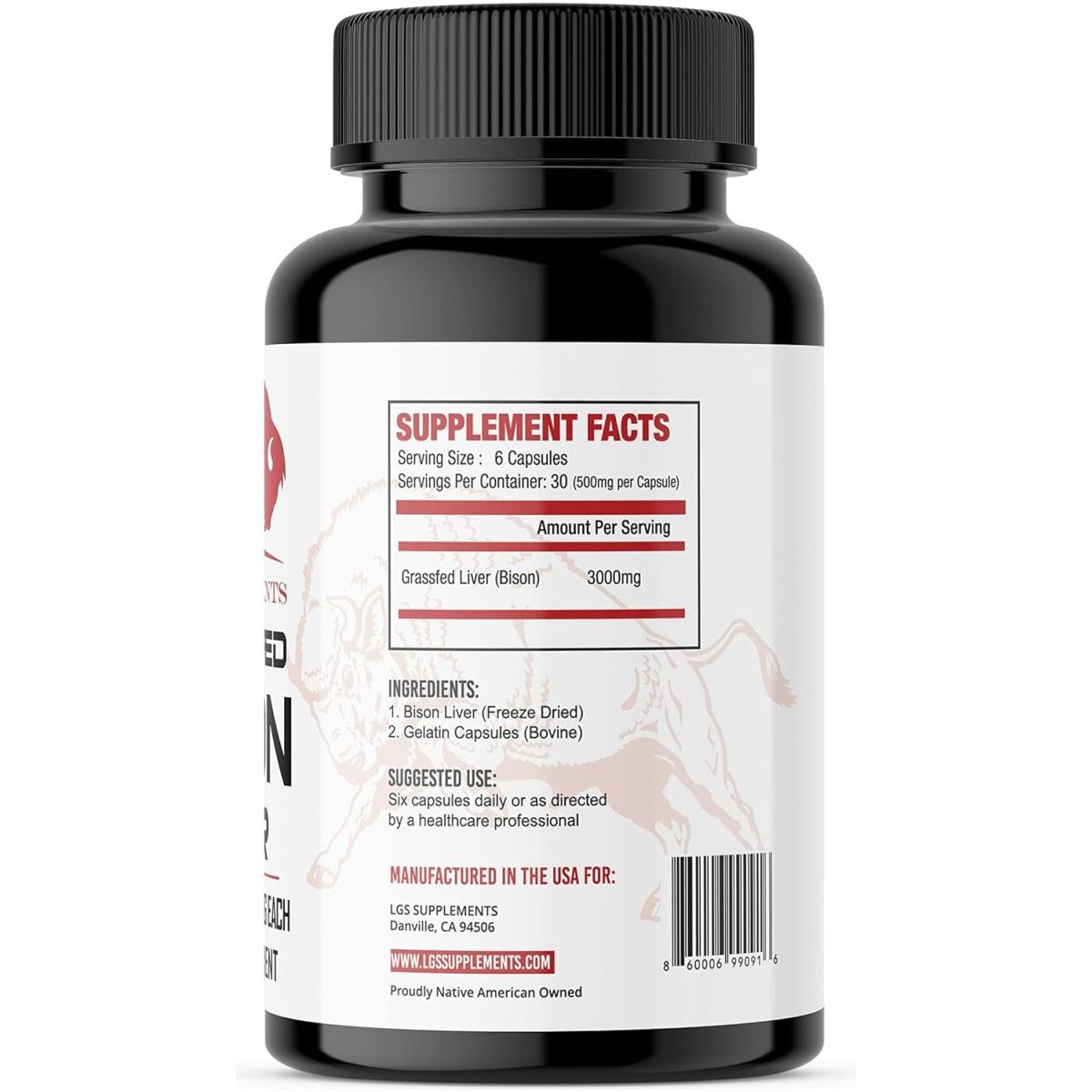 Grass Fed Bison Liver Capsules - Liver Health Supplement, 3000Mg - Suppviv