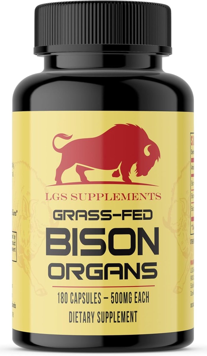 Grass Fed Bison Organ Supplement, Supports Whole Body Wellness (180 Capsules) - Suppviv