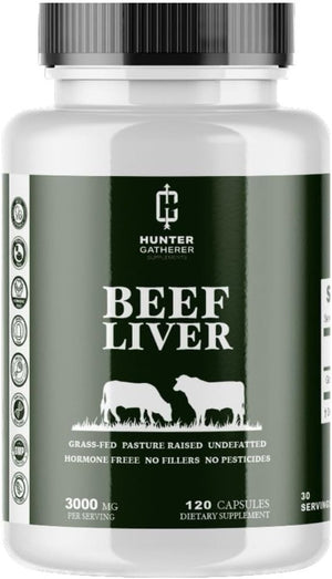 Grass Fed Desiccated Beef Liver Capsules | 120 Count | 3,000 Mg per Serving | 30 Servings - Suppviv