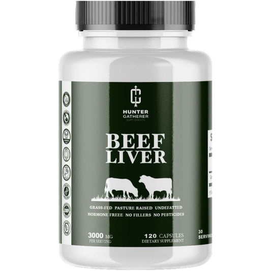 Grass Fed Desiccated Beef Liver Capsules | 120 Count | 3,000 Mg per Serving | 30 Servings - Suppviv