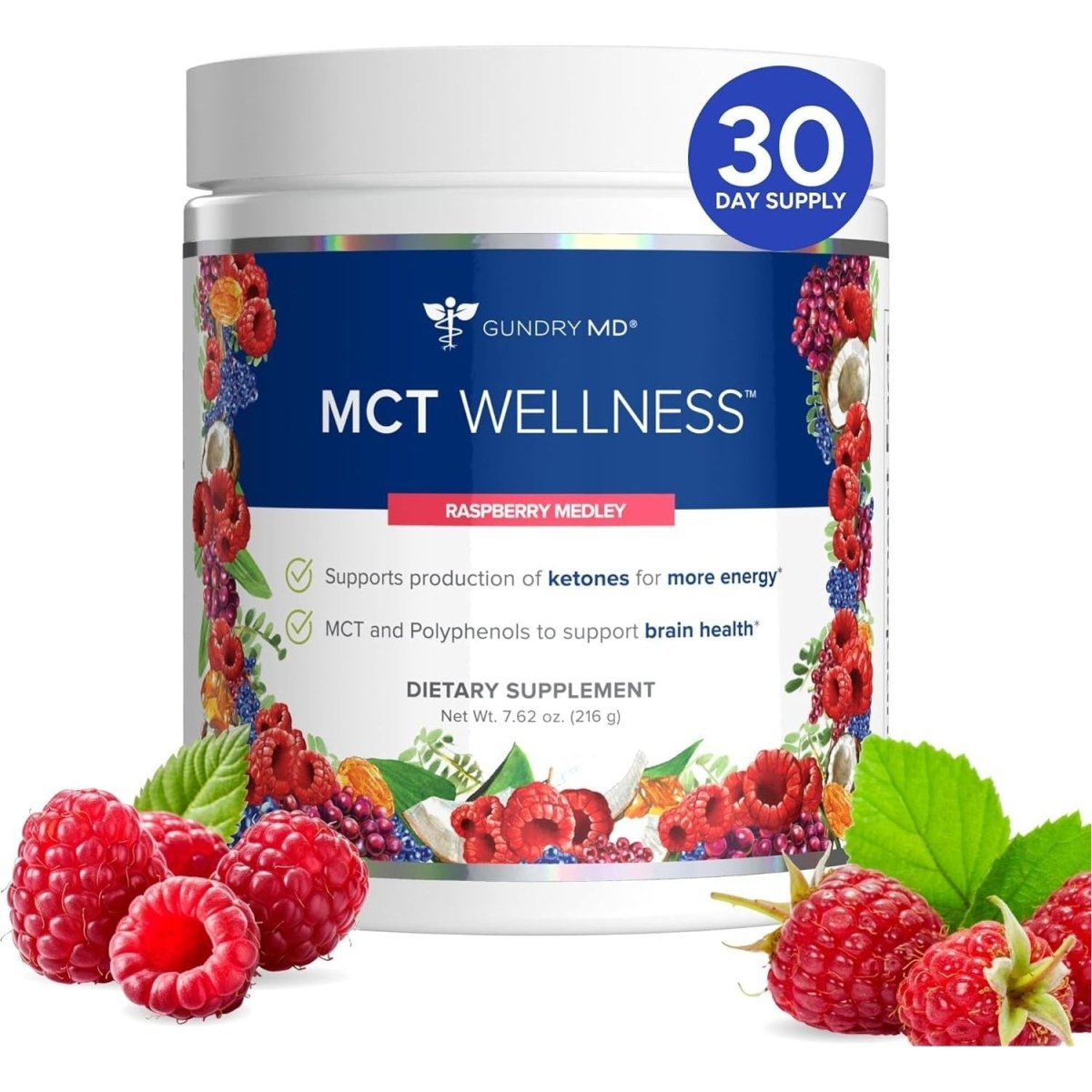 Gundry MD MCT Wellness Powder to Support Energy, Ketone Production and Brain Health,(30 Servings) - Suppviv