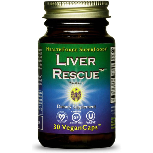 Healthforce Superfoods Liver Rescue - Natural Liver Cleanse - 30 Capsules - Suppviv