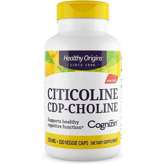 Healthy Origins Cognizin (Citicoline), 250 Mg - Brain Supplement for Memory with Citicoline CDP Choline - 150 Veggie Capsules - Suppviv