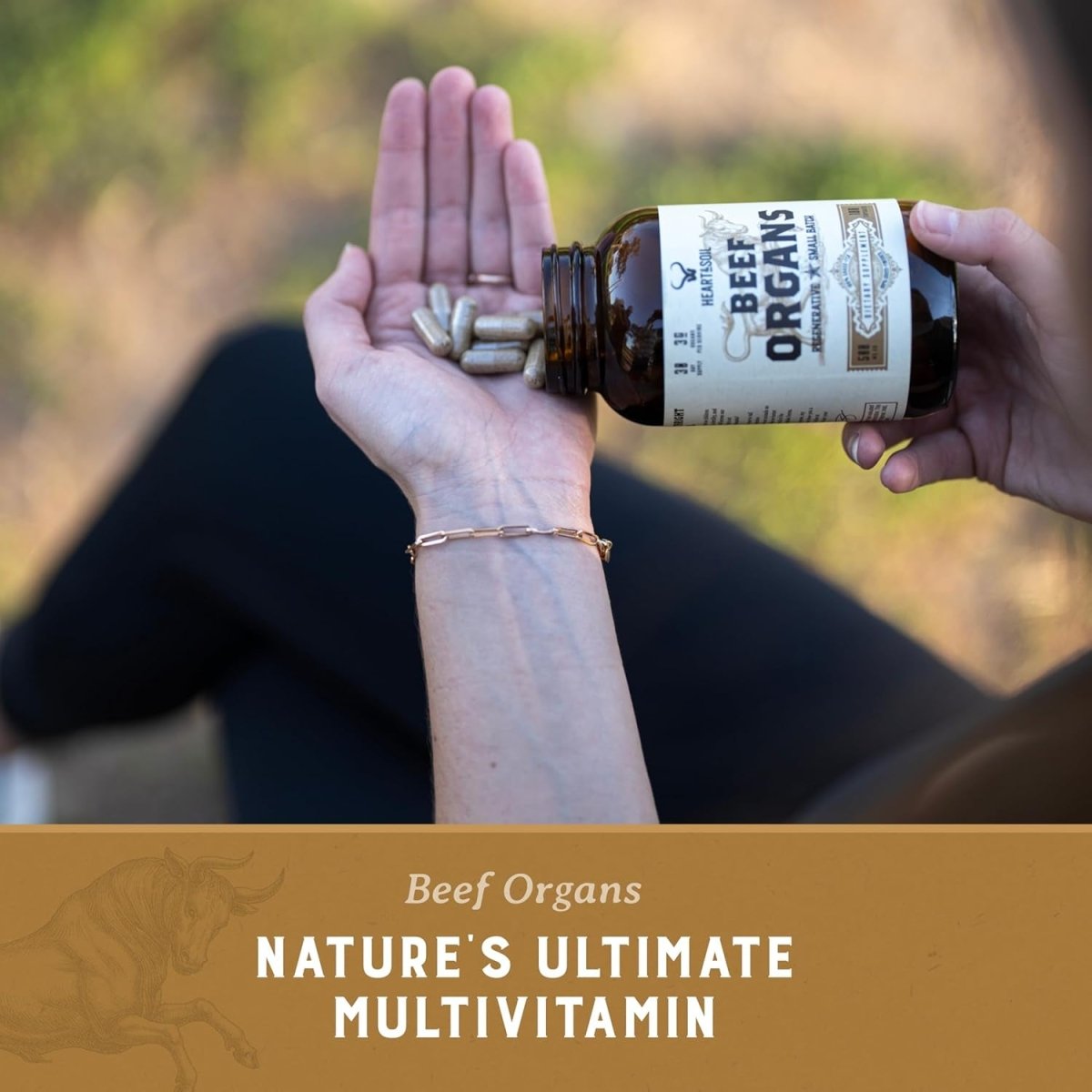 HEART & SOIL Beef Organs Complex — Grass Fed Liver,Heart,Kidney,Pancreas,and Spleen (180 Capsules) - Suppviv