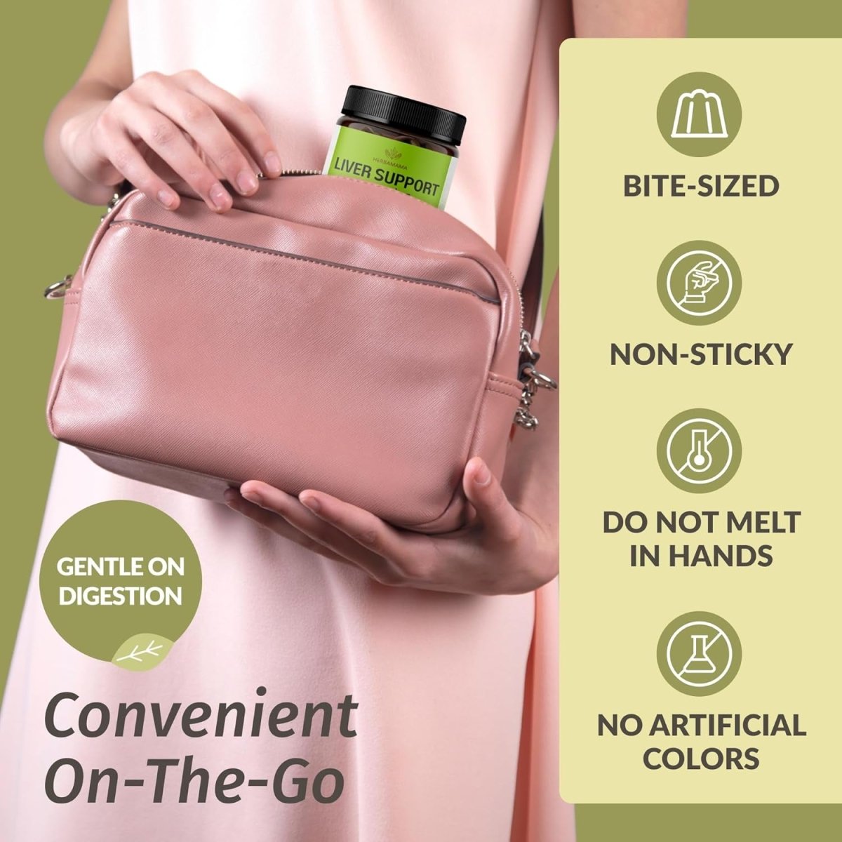 HERBAMAMA Liver Support Gummies - Herbal Complex for Liver Detox and Cleanse 60 Servings - Suppviv