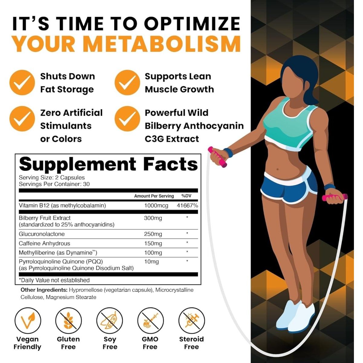 High Performance Nutrition Metabolism Booster & Fat Burner 60 Capsules - Suppviv