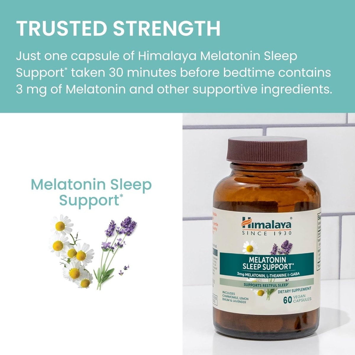 Himalaya Melatonin Sleep Support with GABA, L - Theanine and Melatonin 60 Capsules - Suppviv