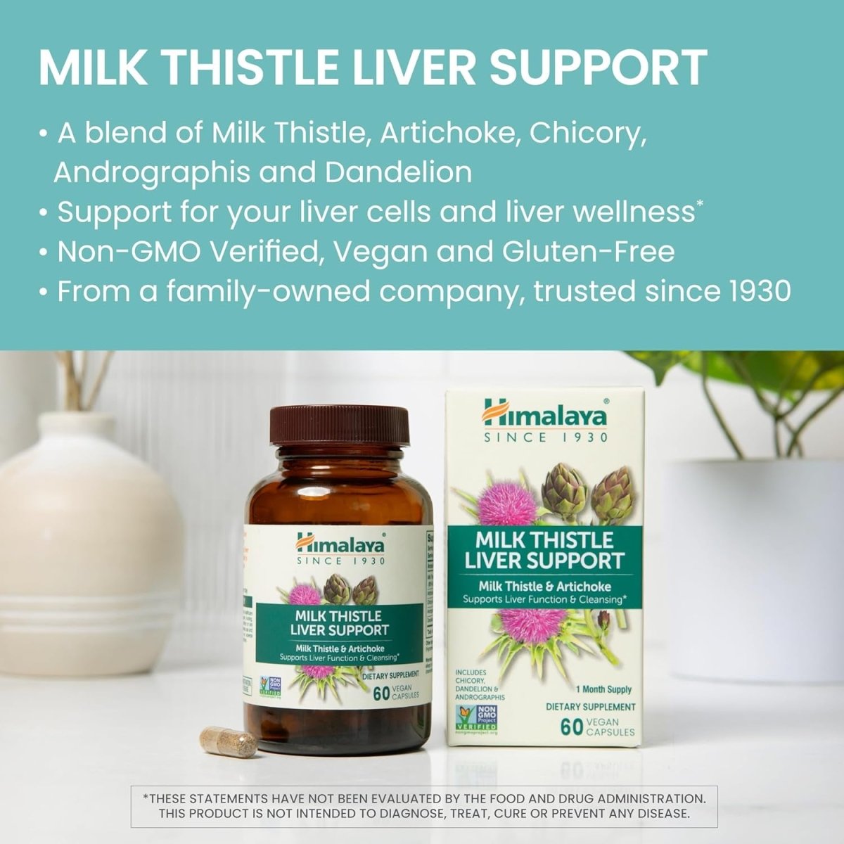 Himalaya Milk Thistle Liver Support Capsules, 60ct 350 Mg - Suppviv