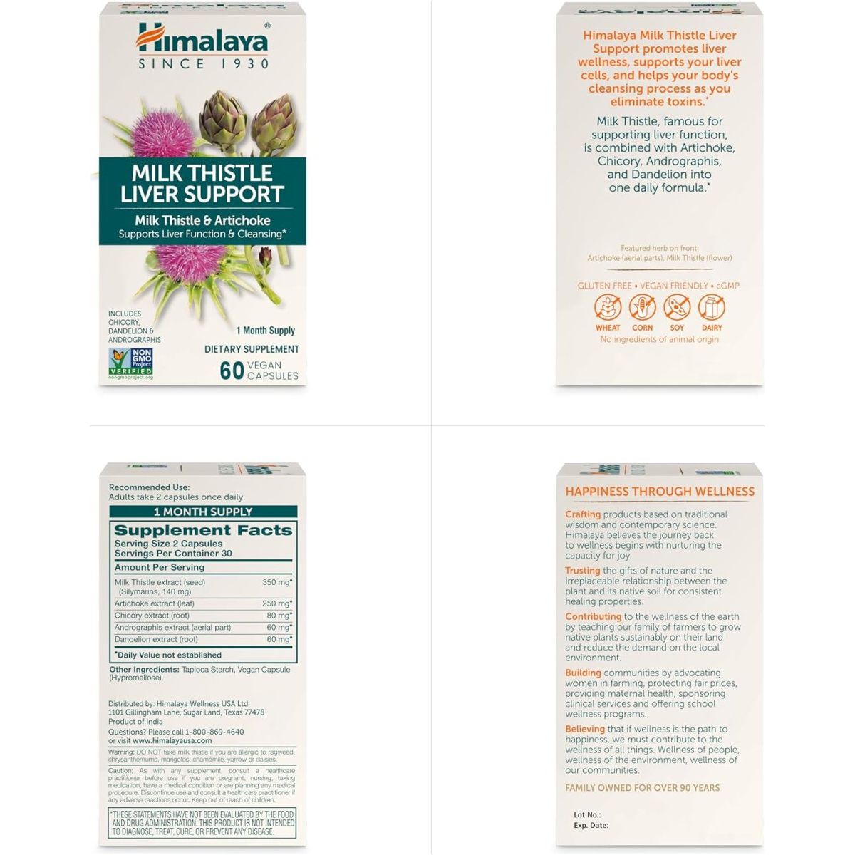 Himalaya Milk Thistle Liver Support Capsules, 60ct 350 Mg - Suppviv