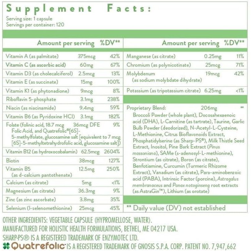 Holistic Health AIO Multi Vitamin & Mineral for Antioxidant Boost 120 Capsules - Suppviv