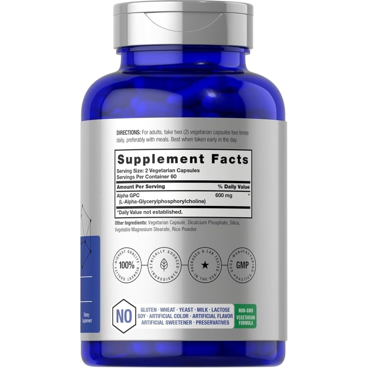 Horbäach Alpha GPC 600Mg | 120 Capsules | Choline Supplement | Supports Healthy Memory, Focus and Clarity - Suppviv