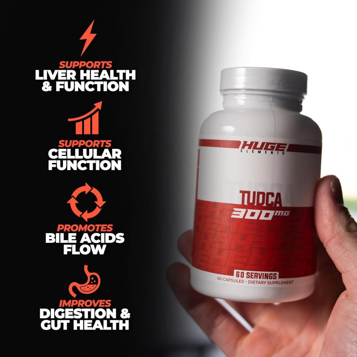 Huge Supplements TUDCA 300Mg Liver Support (60 Servings) - Suppviv