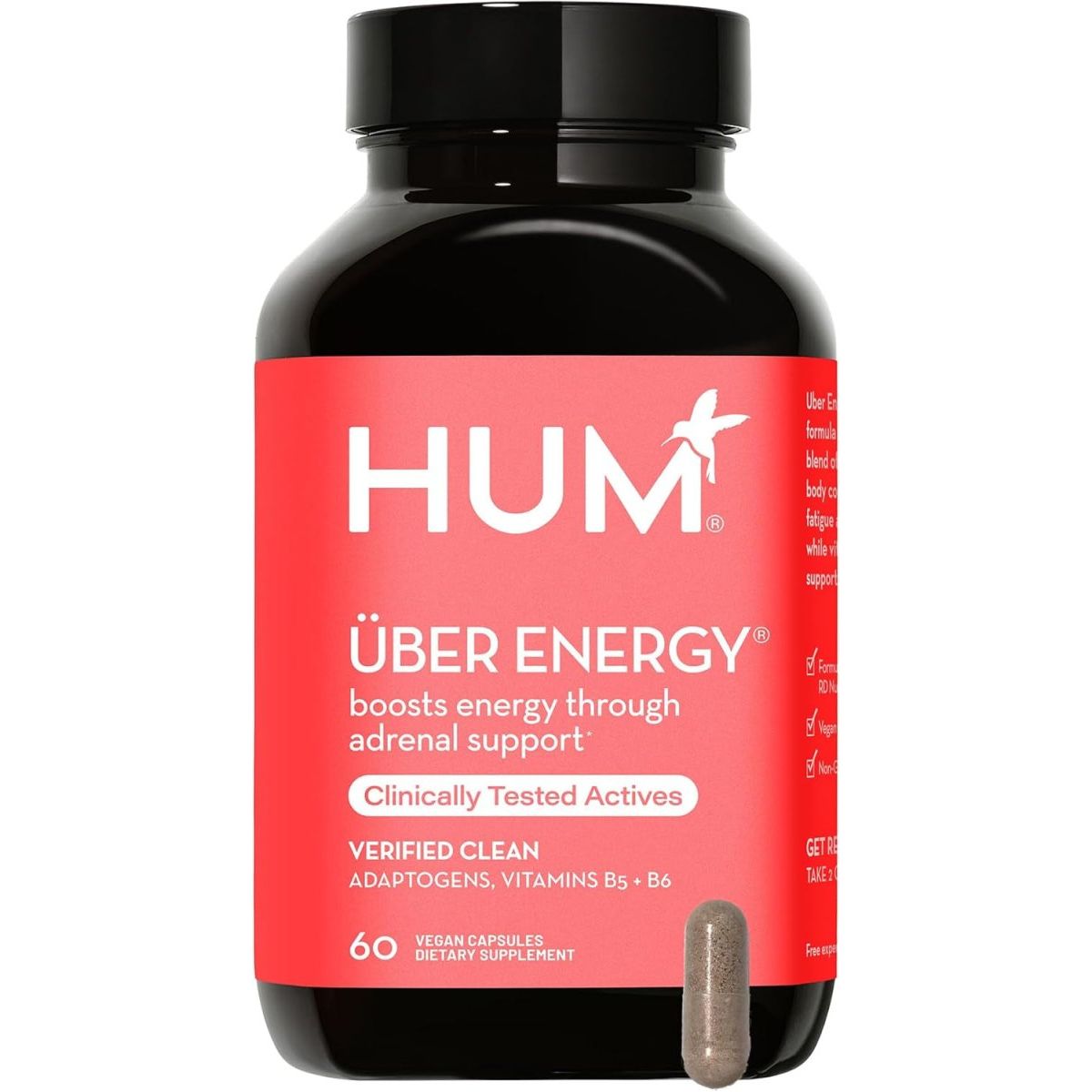 HUM Uber Energy - Adrenal & Energy Support Supplement with Ashwagandha Root & B Vitamins - (60 - Count) - Suppviv