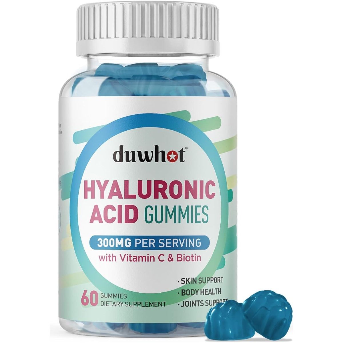 Hyaluronic Acid Gummies for Glowing Skin, Joints & Eyes,60 Chewables - Suppviv