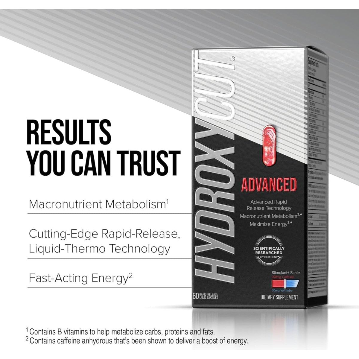 Hydroxycut Advanced - 60 Rapid - Release Liquid Capsules - Thermogenic Calorie Burn, Maximize Energy - Suppviv