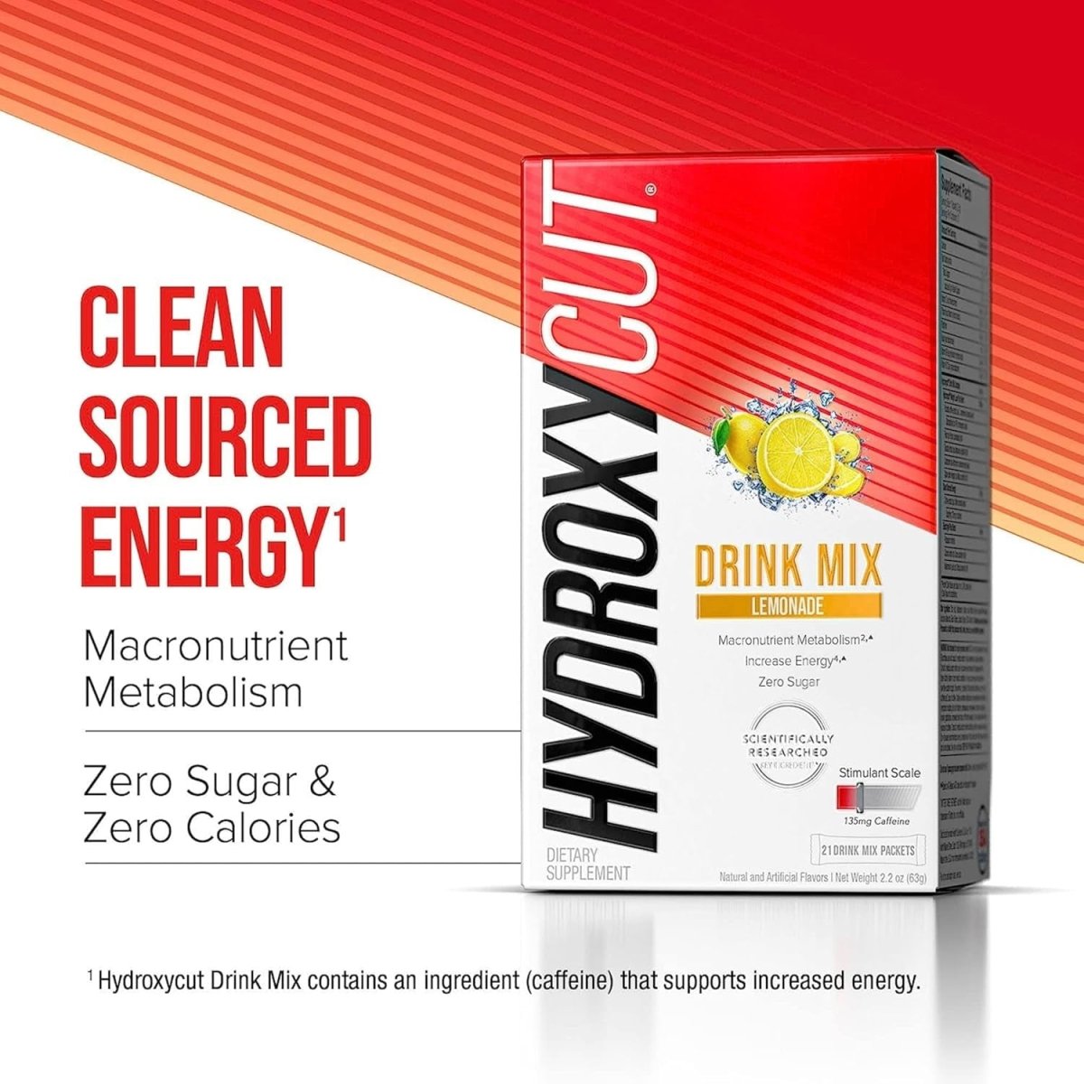 Hydroxycut Drink Mix, Lemonade - Boost Metabolism, Burn Calories, Increase Energy (21 Packets) - Suppviv