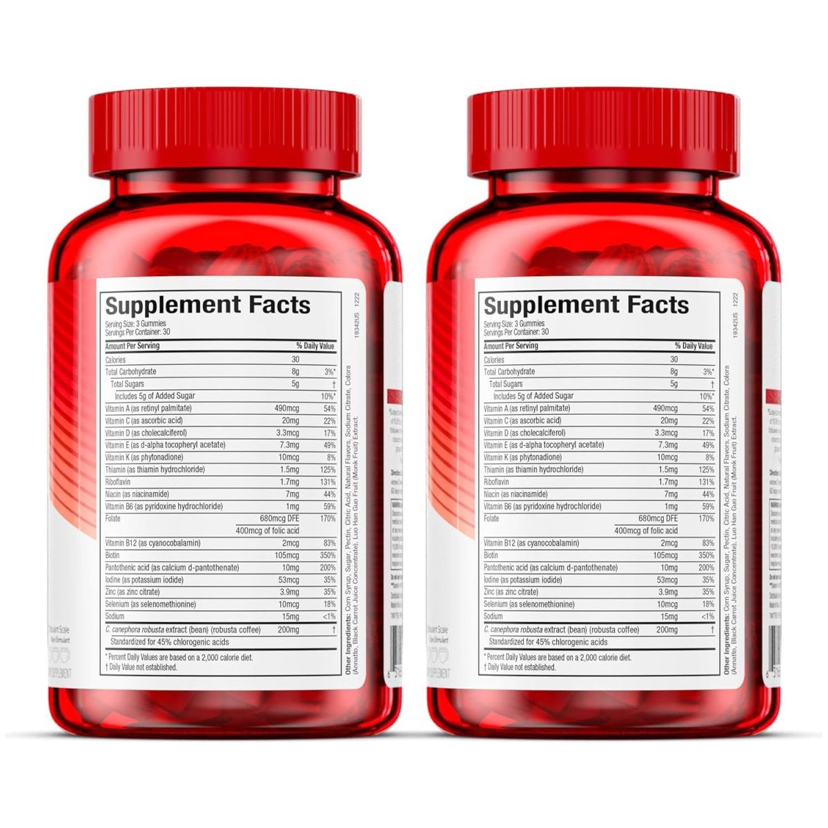 Hydroxycut Gummies (Pack of 2) - 99% Caffeine Free - Metabolize Carbs, Proteins & Fats - Suppviv