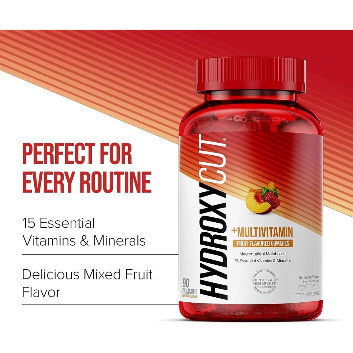 Hydroxycut Gummies (Pack of 2) - 99% Caffeine Free - Metabolize Carbs, Proteins & Fats - Suppviv
