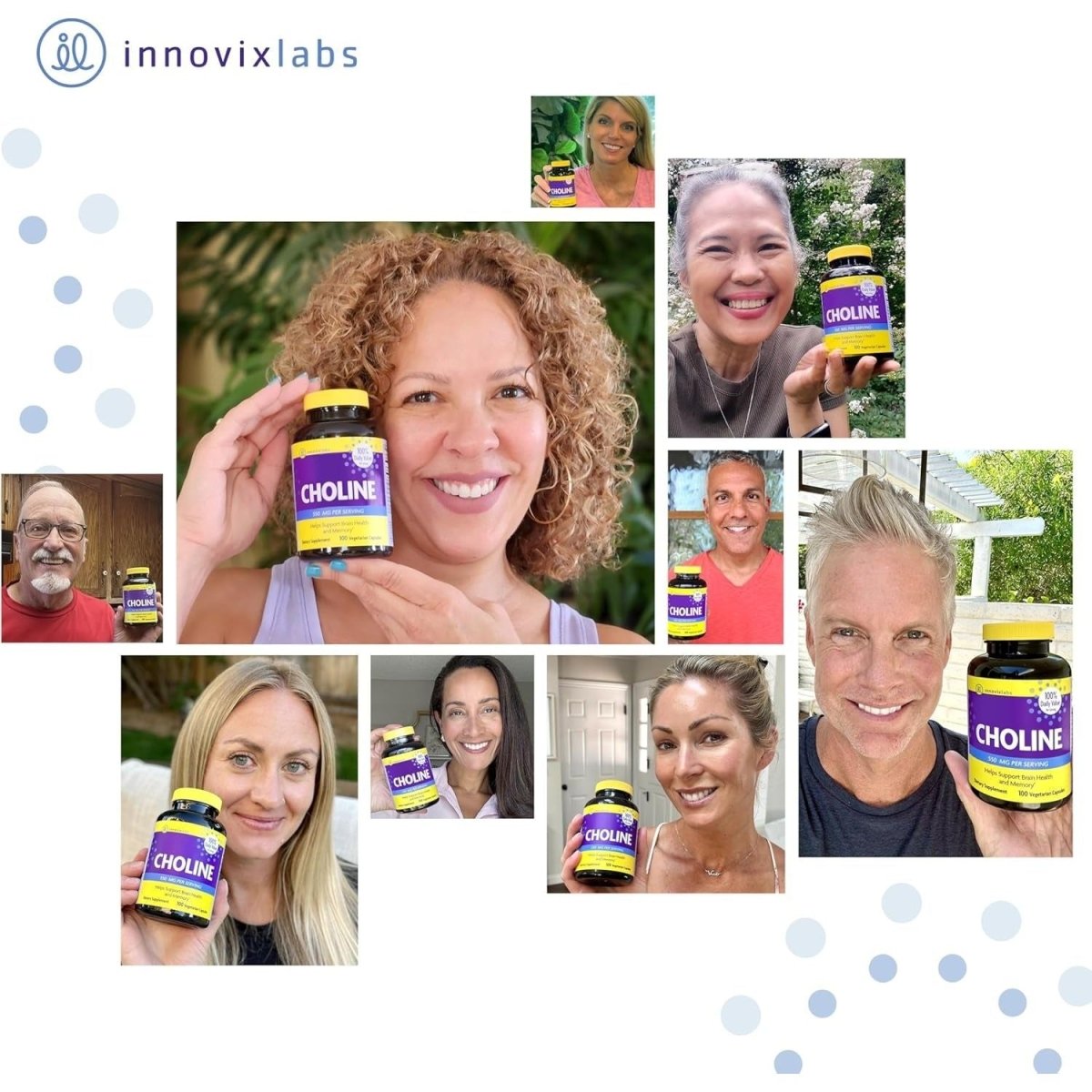 Innovixlabs Choline Supplement 550Mg Pure Choline Bitartrate for Brain Health, Focus, Memory, Cognitive Development, Fatty Liver and Mood Support, 100 Capsules - Suppviv