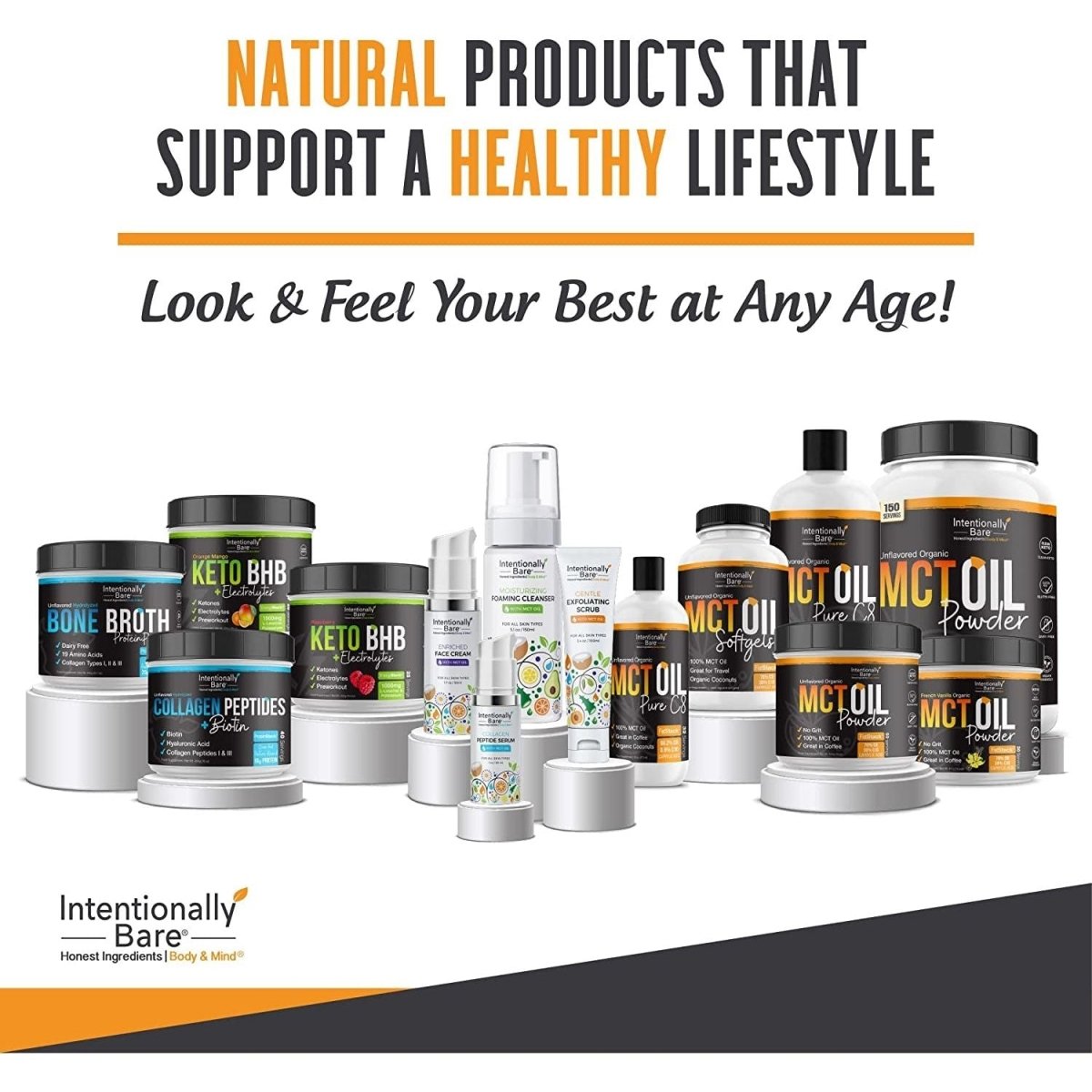 Intentionally Bare Organic MCT Oil Capsules - 70% C8 MCT Oil & 30% C10 MCT Capsules 300 Softgels - Suppviv