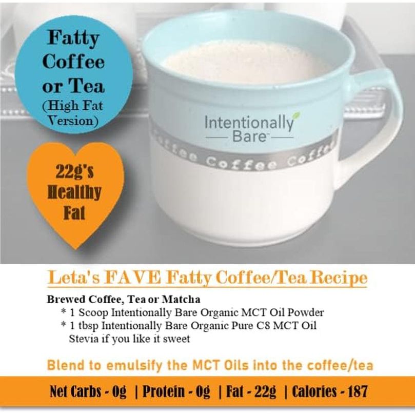 Intentionally Bare Pure C8 MCT Oil Organic - Brain Octane C8 MCT Oil for Keto Paleo & Vegan Diet - Unflavored 32Oz - Suppviv