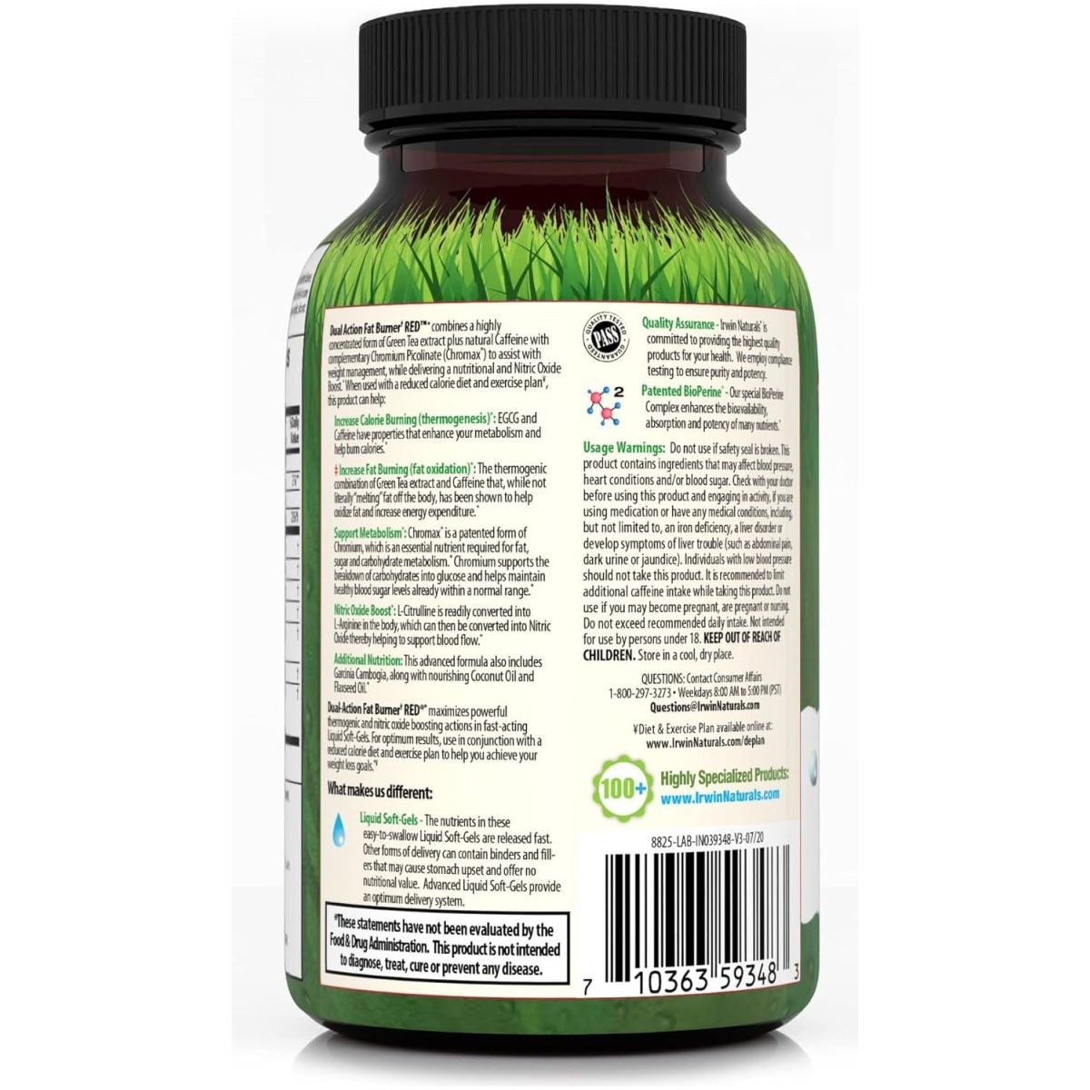 Irwin Naturals Dual - Action Fat Burner RED - Powerful Thermogenic with Nitric Oxide Booster 1 PACK - Suppviv