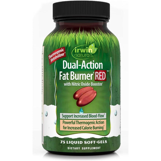 Irwin Naturals Dual - Action Fat Burner RED - Powerful Thermogenic with Nitric Oxide Booster 1 PACK - Suppviv