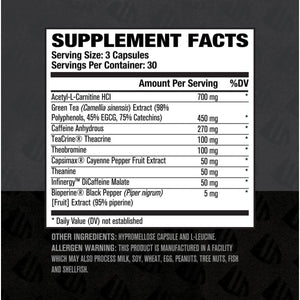 Jacked Factory Burn XT Black Thermogenic Fat Burner - 90 Veg Diet Pills - Suppviv