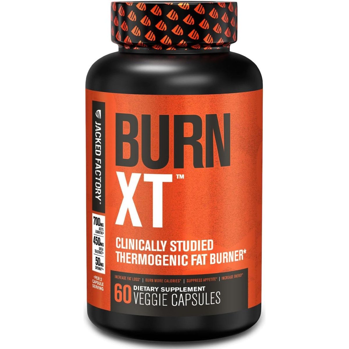 Jacked Factory Burn - Xt Clinically Studied Fat Burner & Weight Loss Supplement - 60 Natural Diet Pills - Suppviv