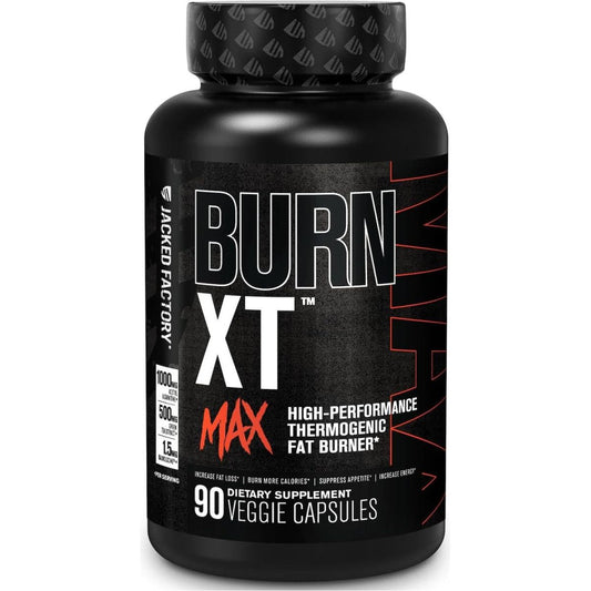 Jacked Factory Burn - Xt Max - High - Performance Thermogenic Fat Burner & Appetite Suppressant 90 Capsules - Suppviv