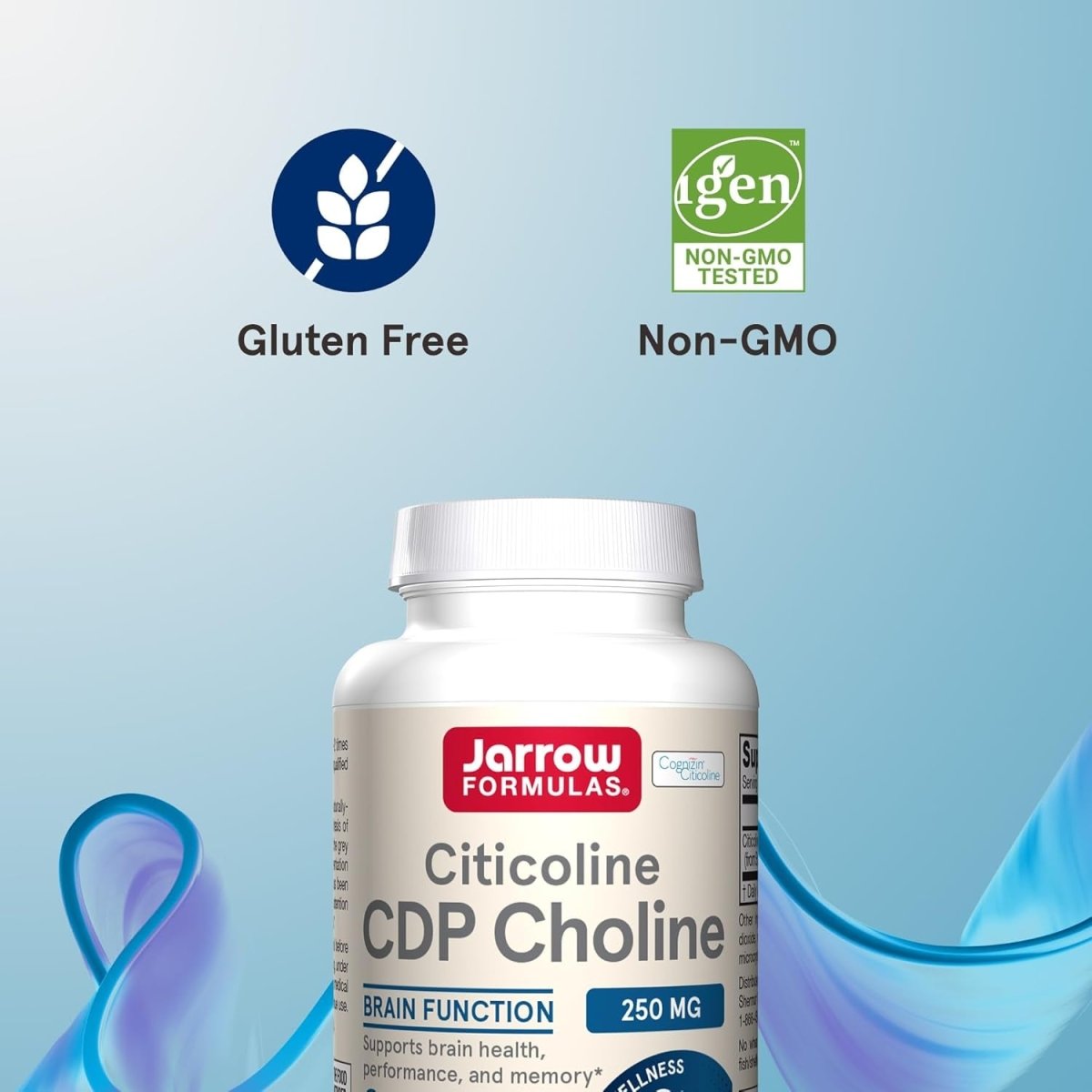 Jarrow Formulas Citicoline CDP Choline 250 MG, CDP Choline Supplement Supports Brain Health 120 Capsules - Suppviv