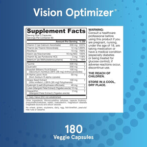 Jarrow Formulas Vision Optimizer Veggie Capsules - 180 Count - Suppviv