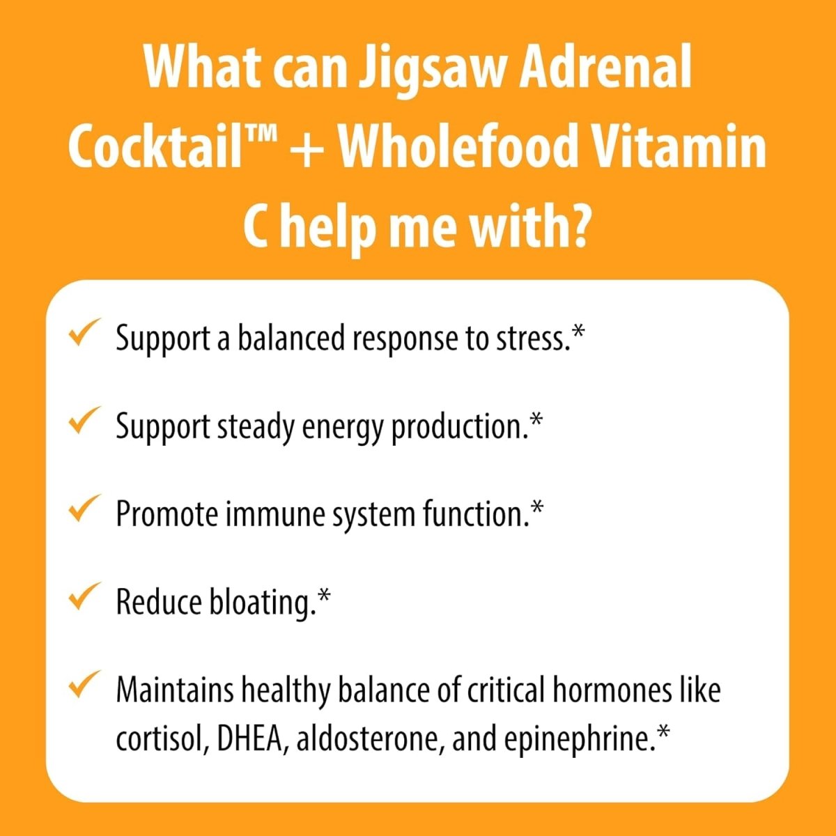 Jigsaw Adrenal Cocktail™ + Wholefood Vitamin C | 60 Servings - Suppviv