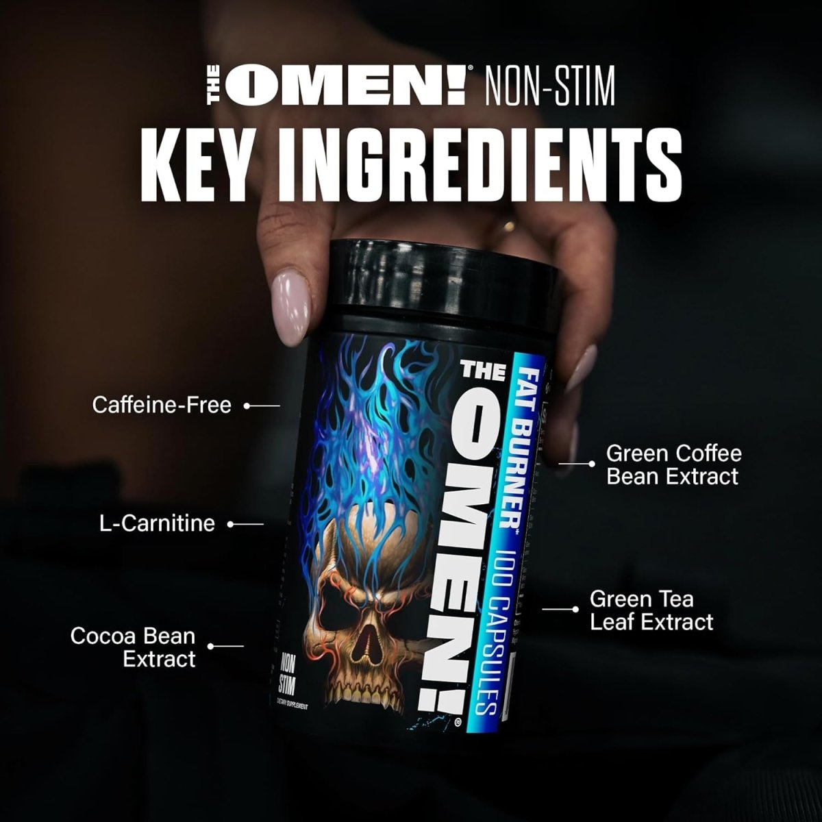 JNX SPORTS the Omen! Non - Stimulant Thermogenic Fat Burner Metabolism Booster for Men & Women | 100 Capsules - Suppviv
