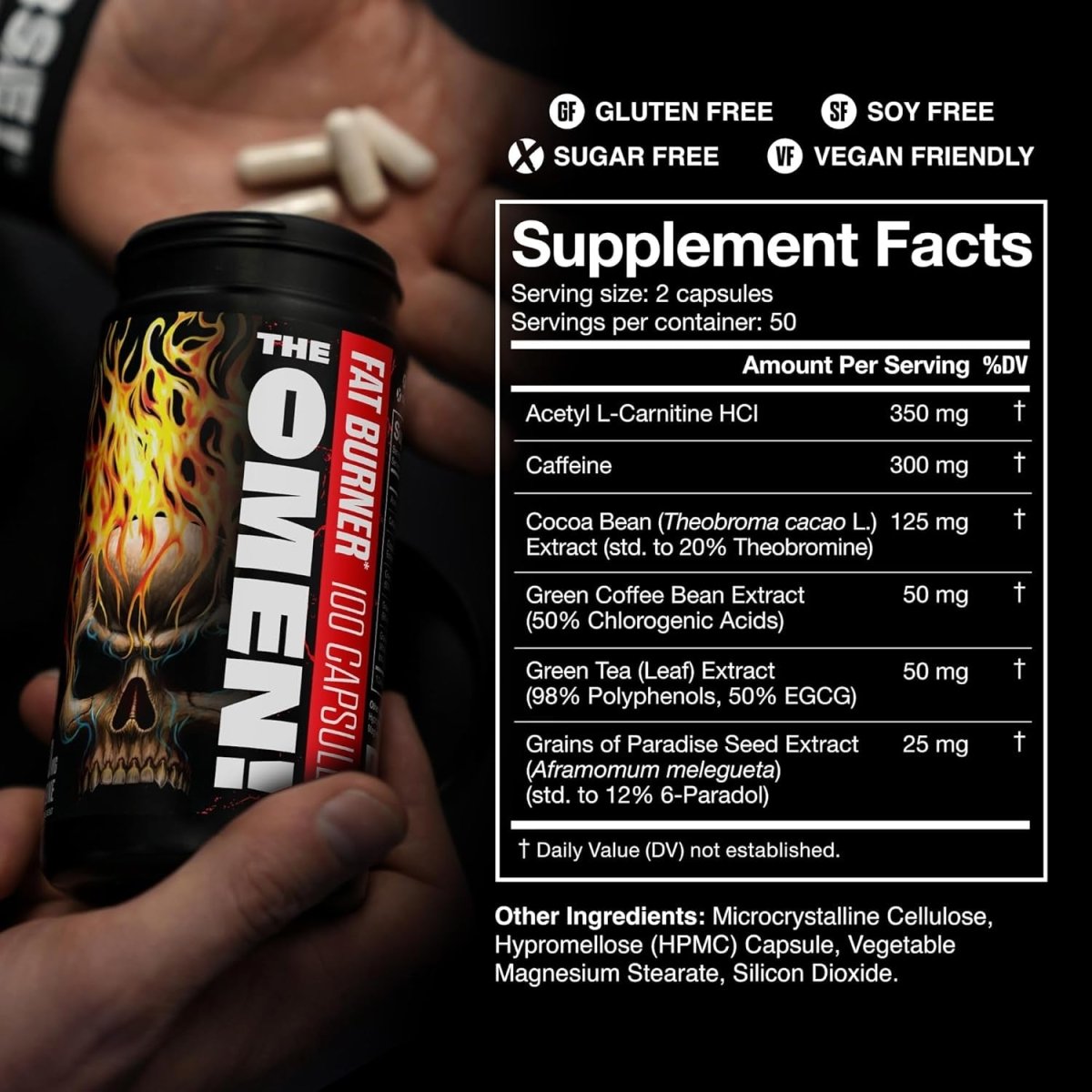 JNX SPORTS the Omen! Thermogenic Fat Burner – for Men & Women 100 Capsules - Suppviv