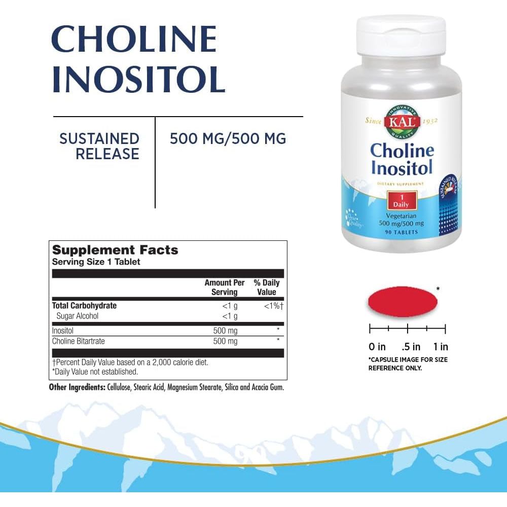 KAL Choline Inositol Tablets 195/500 Mg 90 Count - Suppviv